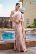 Sand Beige Mulmul Cotton Saree