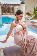 Sand Beige Mulmul Cotton Saree