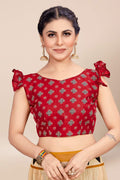 Womens Digital Print Viscose Yellow Saree With Blouse Piece
