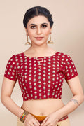 Womens Digital Print Viscose White Saree With Blouse Piece