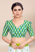 Womens Cotton White Saree With Blouse Piece