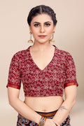 Womens Digital Print Viscose Black Saree With Blouse Piece