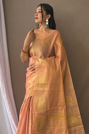 Peach Silk Saree