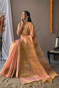 Peach Silk Saree