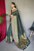 Forest Green Silk Saree