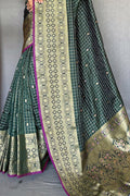 Forest Green Silk Saree