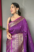 Violet Silk Saree