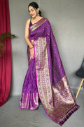 Violet Silk Saree