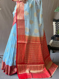 Baby Blue Linen Saree