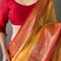 Butterscotch Yellow Linen Saree