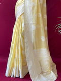 Banana Yellow Linen Saree