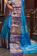 Womens Silk Peacock Saree With Blouse Piece