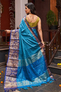 Womens Silk Peacock Saree With Blouse Piece