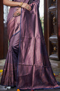 Womens Silk Blue Saree With Blouse Piece