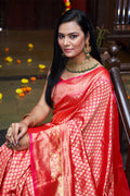 Womens Silk Pink Saree With Blouse Piece
