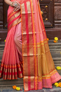 Womens Cotton Rani Saree With Blouse Piece