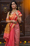 Womens Cotton Rani Saree With Blouse Piece