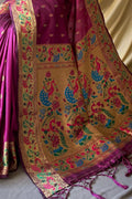 French Violet Paithani Saree