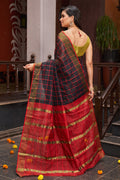 Womens Silk Black Saree With Blouse Piece