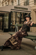 Brown Satin Silk Saree