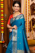 Deep Blue Silk Saree