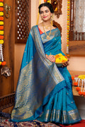 Deep Blue Silk Saree
