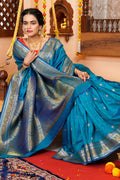 Deep Blue Silk Saree