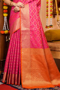 Hot Pink Silk Kanjivaram Saree