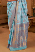 Perwinkle Blue Banarasi Saree