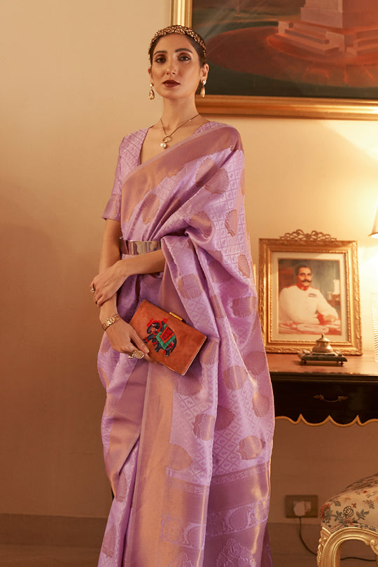 Blush Purple Banarasi Saree