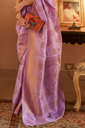 Blush Purple Banarasi Saree