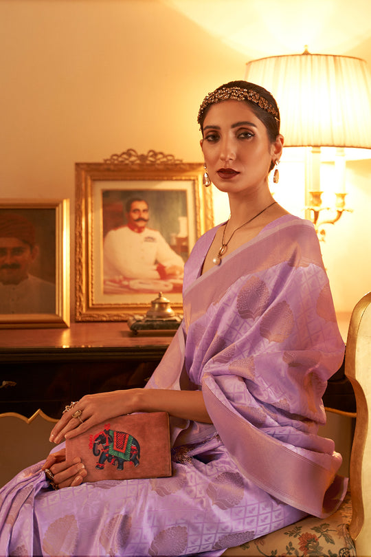 Blush Purple Banarasi Saree