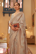 Light Grey Banarasi Saree