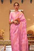 Taffy Pink Banarasi Saree