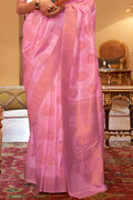 Taffy Pink Banarasi Saree
