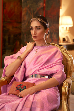 Taffy Pink Banarasi Saree