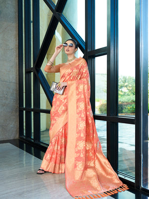 Crepe Silk Banarasi Silk Saree With Blouse Piece