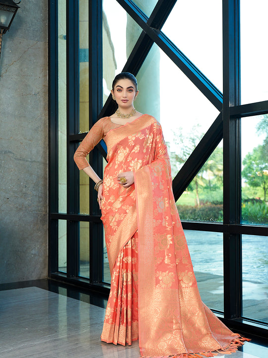 Crepe Silk Banarasi Silk Saree With Blouse Piece