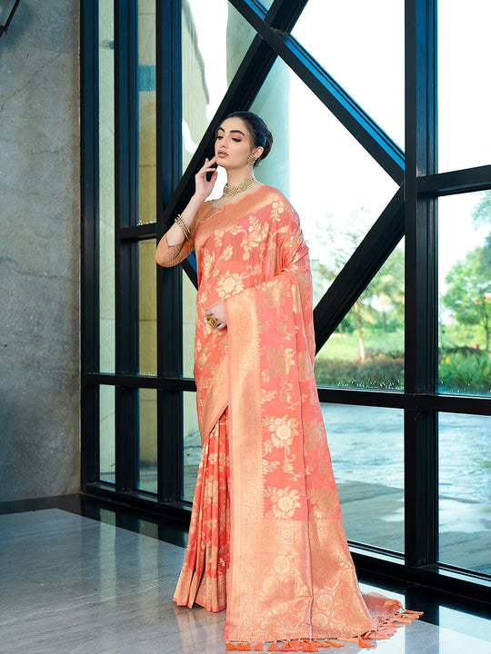 Crepe Silk Banarasi Silk Saree With Blouse Piece