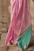 Pink Soft Silk Saree With Blouse Piece