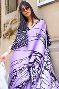 Pastel Lavender Digital Print Saree