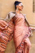 Light Brown Digital Print Saree