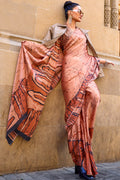 Light Brown Digital Print Saree