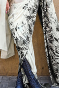 Black And White Digital Print Saree