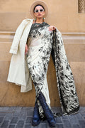 Black And White Digital Print Saree