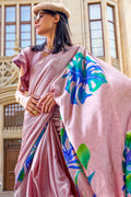 Pastel Pink Digital Print Saree