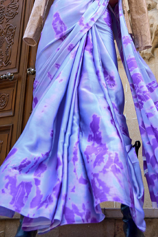 Light Purple Digital Print Saree