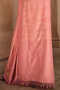 Pink Satin Silk Saree With Blouse Piece