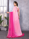 Pink Georgette Saree With Blouse Piece