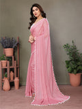 Pink Banglori Saree With Blouse Piece